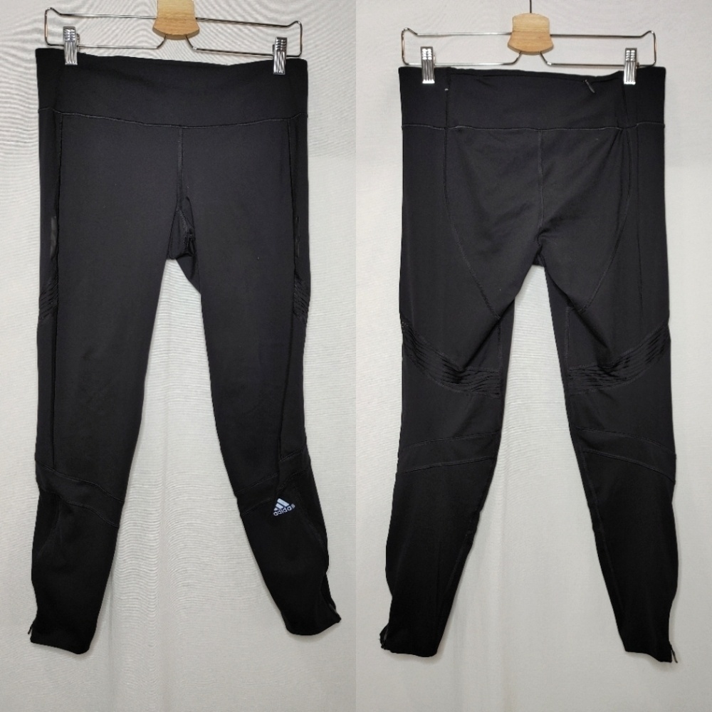 Adidas How We Do Long Tights Black CG1102 Running Climacool Ankle Zip Leggings M